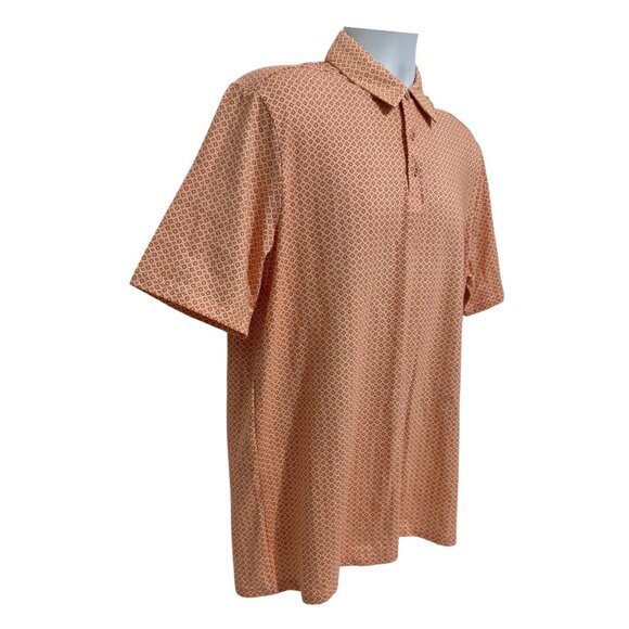 Johnston & Murphy Mens Orange Print Short Sleeve Polo Shirt Size XL Pima Cotton - Picture 6 of 11